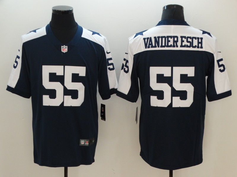 Men Dallas Cowboys #55 Vander esch Blue Thanksgiving Nike Vapor Untouchable Limited Playe NFL Jerseys